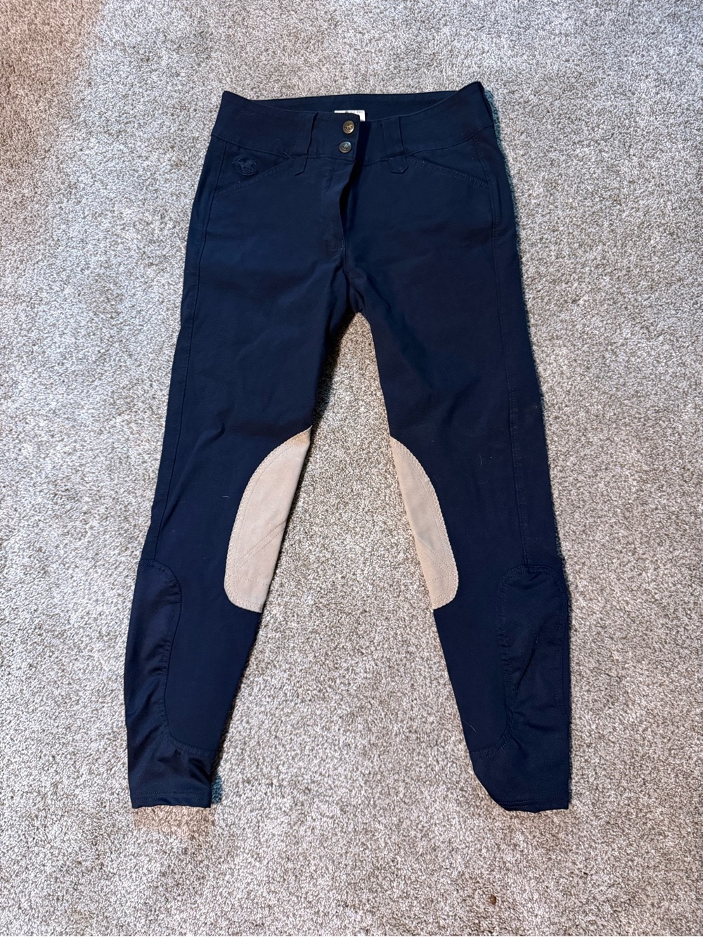 Navy Knee Patch Smsrtpak Piper Breeches with Beige Suede Patches